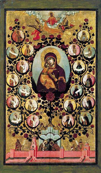 Simon Ushakov Praise to Icons of Virgin Mary of Vladimir. Norge oil painting art